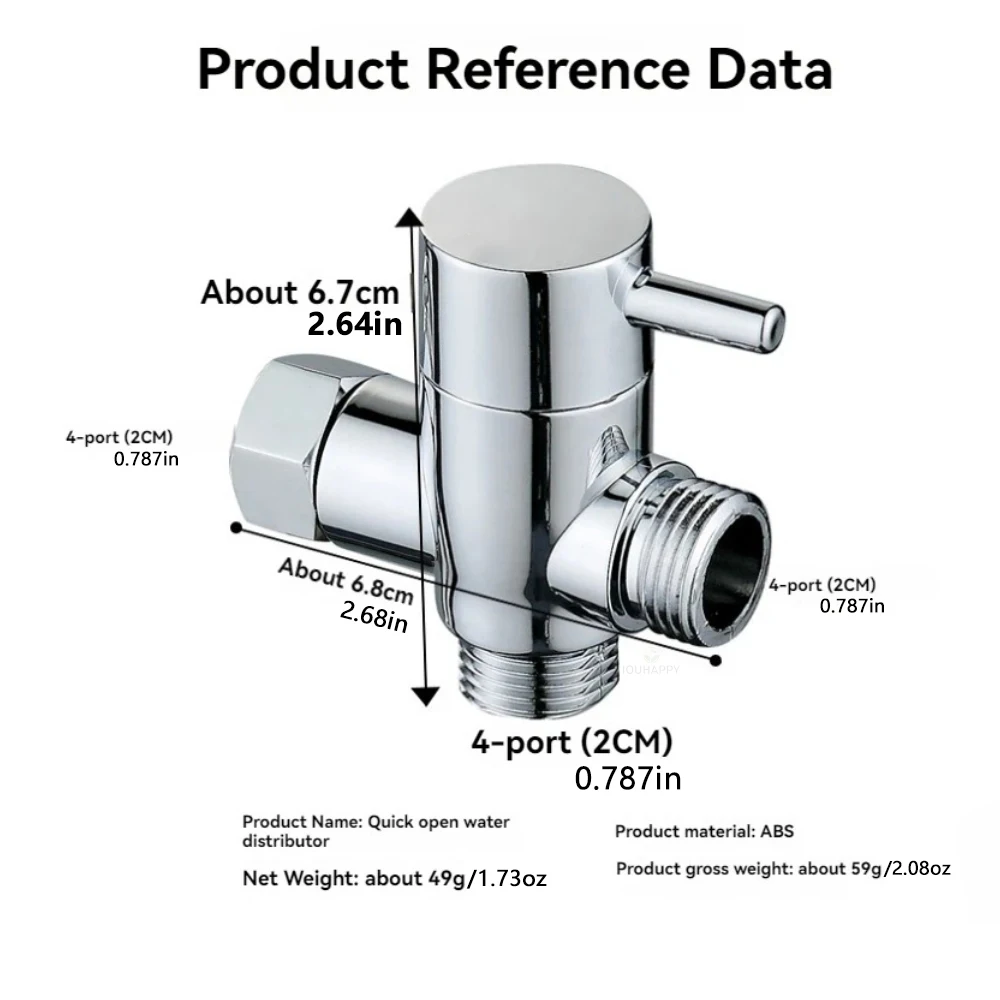 G1/2 Quick Open Water Distributor ABS 3 Way Shower Head Diverter Valve For Shower Head Faucet Adapter Bathroom Accessories
G1/2 Quick Open Water Distributor ABS 3 Way Shower Head Diverter Valve For Shower Head Faucet Adapter Bathroom Accessories