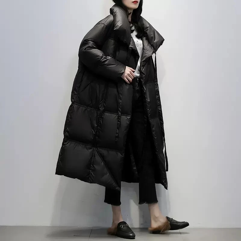2023 Winter Women New Korean Stand Collar Loose Coats Female 90% White Duck Down Jackets Ladies Black Long Puffer Outerwear
2023 Winter Women New Korean Stand Collar Loose Coats Female 90% White Duck Down Jackets Ladies Black Long Puffer Outerwear