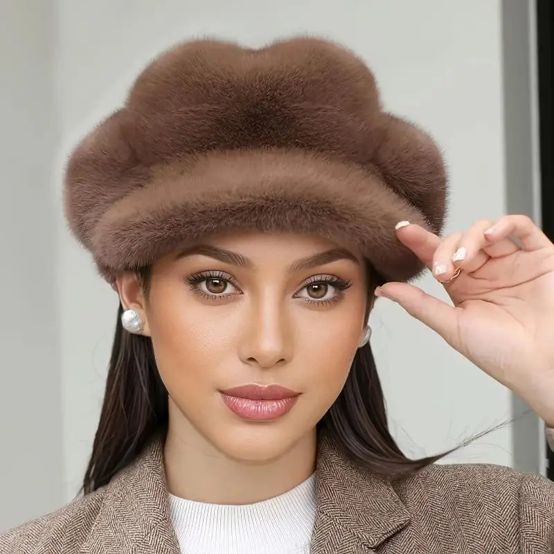 Luxury Faux Mink Beret, Seamless Design for Women, Thick & Warm Winter Hat, Solid Color Elegant Style
Luxury Faux Mink Beret, Seamless Design for Women, Thick & Warm Winter Hat, Solid Color Elegant Style