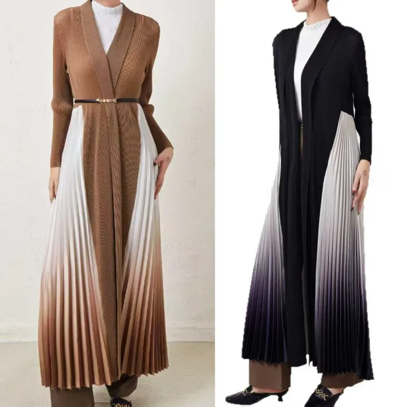 Miyake Pleated Print Trench Coat 2025 Fall New Pleats Oversized Cape Loose-Fit Gradient Elegant Cardigan Women's Oversized Coat
Miyake Pleated Print Trench Coat 2025 Fall New Pleats Oversized Cape Loose-Fit Gradient Elegant Cardigan Women's Oversized Coat
