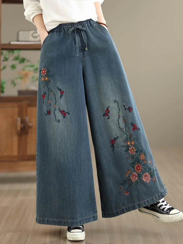 Retro Embroidered Heavy Work Denim Wide Leg Pants Women's Loose Belted Straight Leg Trousers Spring Summer New Style Casual C...
Retro Embroidered Heavy Work Denim Wide Leg Pants Women's Loose Belted Straight Leg Trousers Spring Summer New Style Casual C...