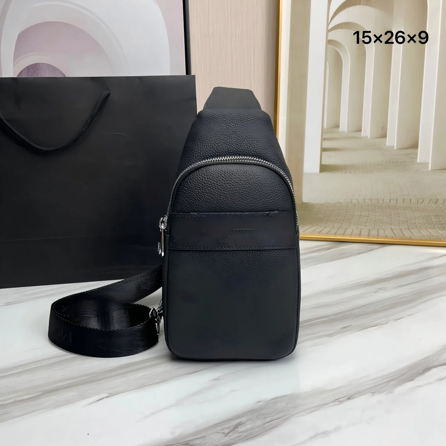 Bag Men's Pebbled Calfskin Leather Chest Bag, Vintage Crossbody Sling Pack
Bag Men's Pebbled Calfskin Leather Chest Bag, Vintage Crossbody Sling Pack