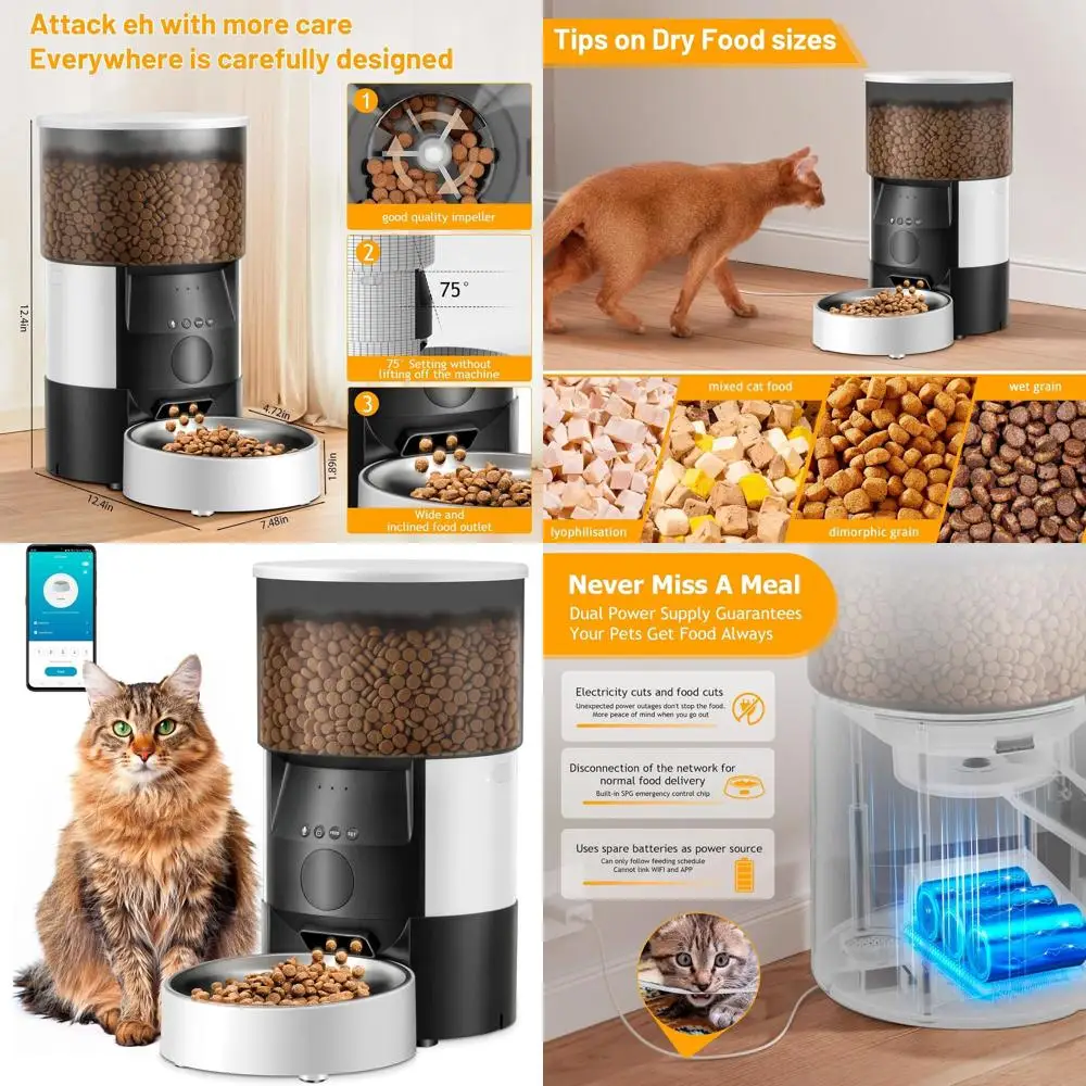 Smart Pet Feeder: 3L WiFi-Enabled Auto Food Dispenser with App Control, 10 Daily Meals, Voice Recording
Smart Pet Feeder: 3L WiFi-Enabled Auto Food Dispenser with App Control, 10 Daily Meals, Voice Recording
