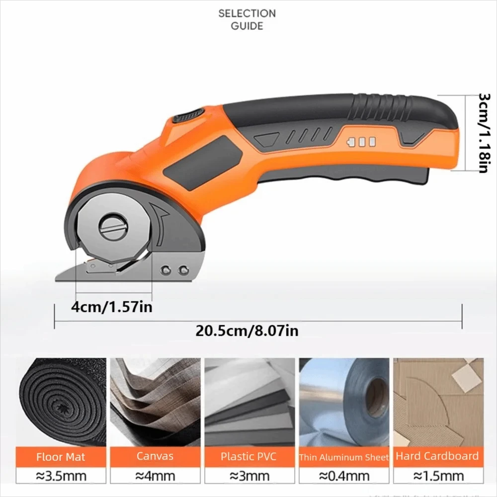 Cordless Electric Scissors Cardboard Cutter with LED Light Brushless Motor 2600mAh Tungsten Steel Blade for Cloth Leather Carpet
Cordless Electric Scissors Cardboard Cutter with LED Light Brushless Motor 2600mAh Tungsten Steel Blade for Cloth Leather Carpet