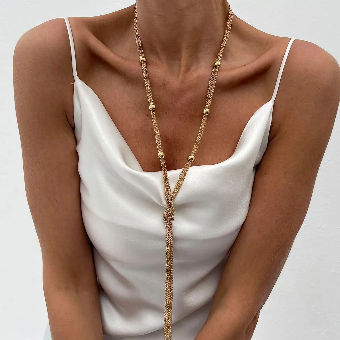 PuRui Temperament Multilayer Long Knot Tassel Chain Neck Necklace for Women Sexy Dress Gold Color Fashion Aesthetic Jewelry New
PuRui Temperament Multilayer Long Knot Tassel Chain Neck Necklace for Women Sexy Dress Gold Color Fashion Aesthetic Jewelry New
