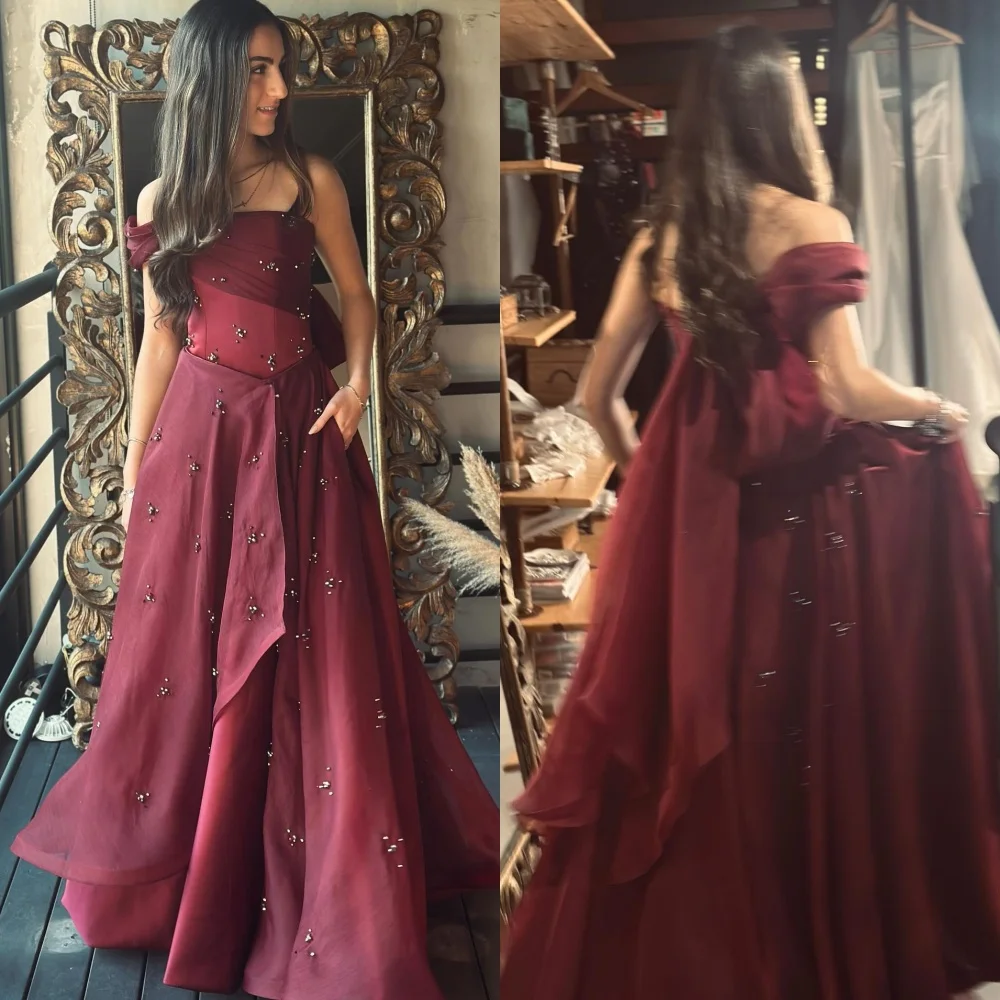 Customized Matching High Quality Rhinestone Pleat A-line Off-the-shoulder Long Dresses Bespoke Occasion Dresses Sizes Available
Customized Matching High Quality Rhinestone Pleat A-line Off-the-shoulder Long Dresses Bespoke Occasion Dresses Sizes Available
