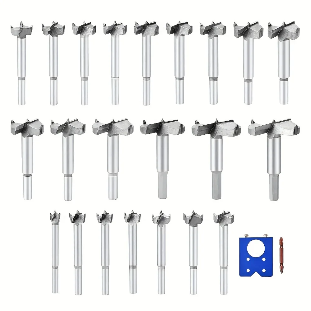 "22 pcs (22pcs 22-Piece Forstner Drill Bit Set (10-54mm), Wood Hole Saw Kit for Woodworking, 2/5"" to 2-1/8"" Diameter"
"22 pcs (22pcs 22-Piece Forstner Drill Bit Set (10-54mm), Wood Hole Saw Kit for Woodworking, 2/5"" to 2-1/8"" Diameter"