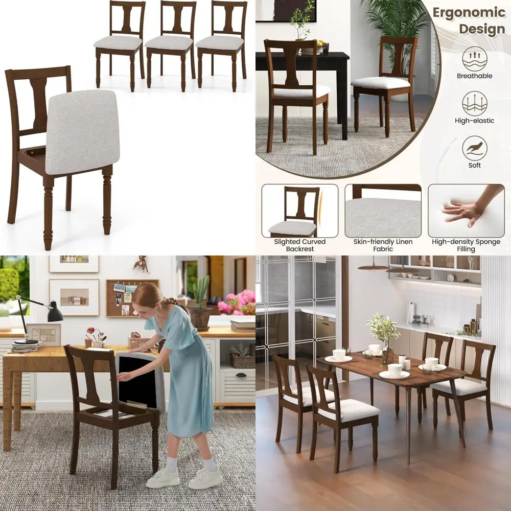 Набор из 4-х обеденных стульев в стиле фермерского дома с мягкими сиденьями, безрукие стулья из массива акации
Набор из 4-х обеденных стульев в стиле фермерского дома с мягкими сиденьями, безрукие стулья из массива акации