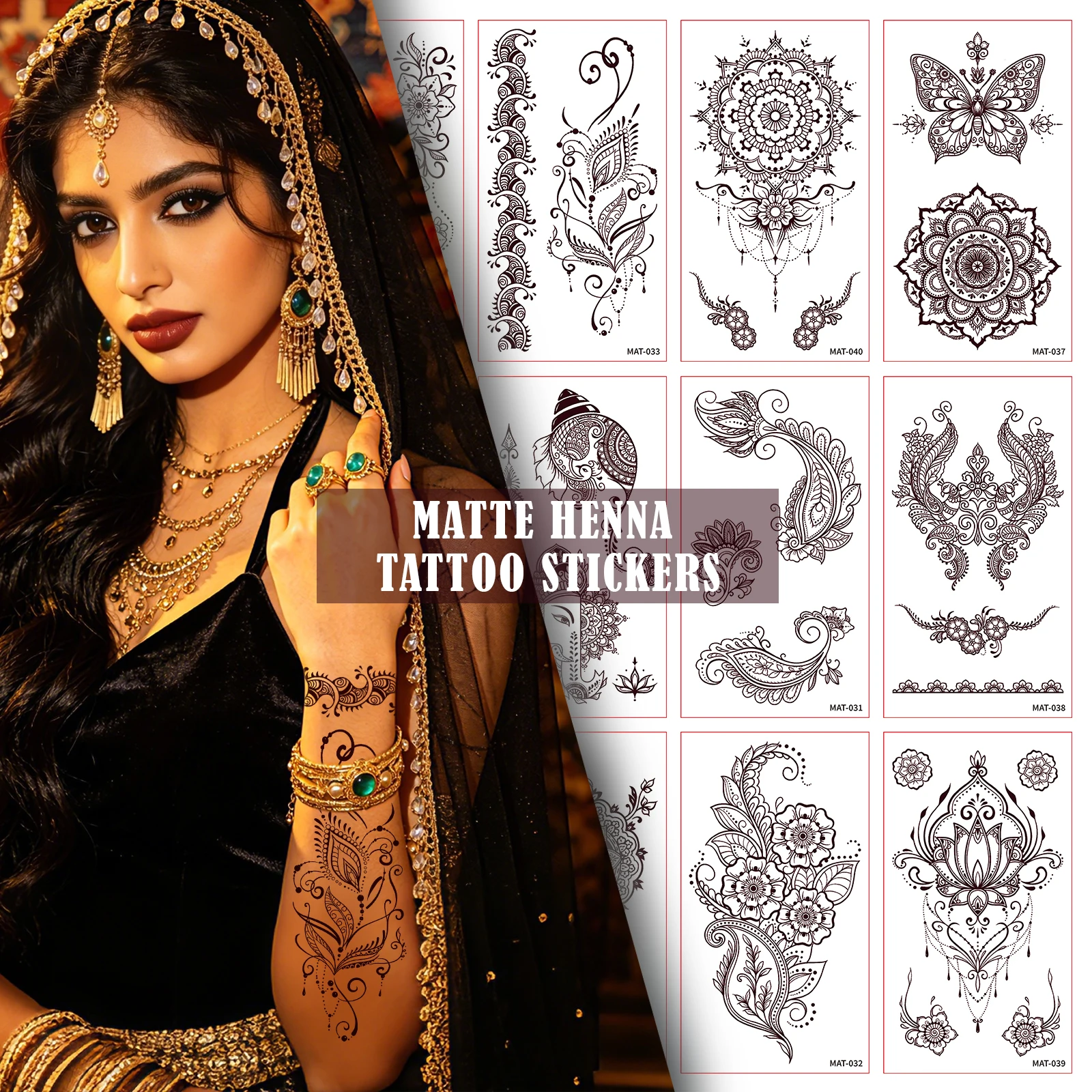 1pc Brown Henna Tattoo Stickers for Hand Waterproof Temporary Tattoos for Women Flower Fake Tattoo for Festival Wedding Body Art
1pc Brown Henna Tattoo Stickers for Hand Waterproof Temporary Tattoos for Women Flower Fake Tattoo for Festival Wedding Body Art