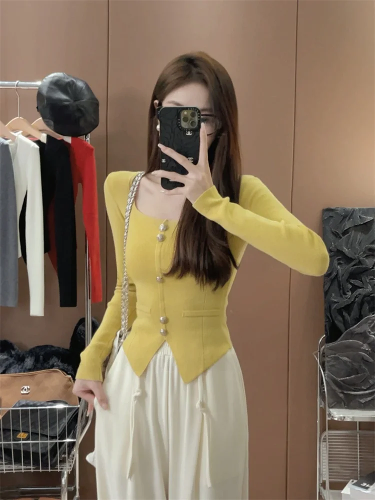 Korean Sle Yellow Long Sve Women's Top Spring Season Fre Sister New Sle Small irt Trendy Beautiful T-irt
Korean Sle Yellow Long Sve Women's Top Spring Season Fre Sister New Sle Small irt Trendy Beautiful T-irt
