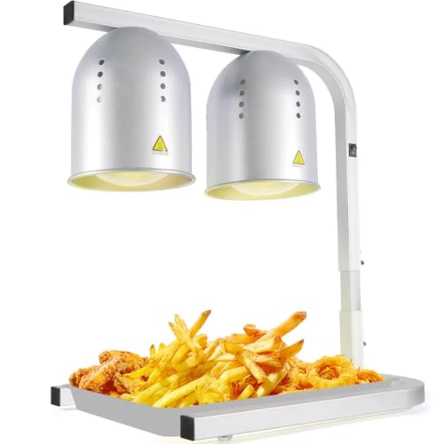 Commercial food heat lamp with two 250W bulbs for fast and even heating, adjustable height stand, silver finish, ideal for home
Commercial food heat lamp with two 250W bulbs for fast and even heating, adjustable height stand, silver finish, ideal for home