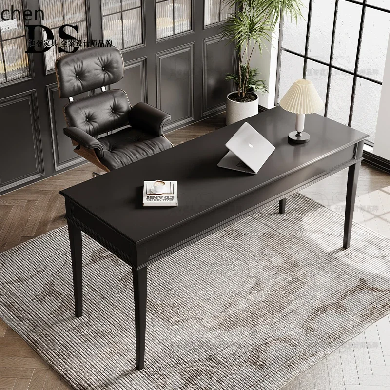 luxury advanced sense solid wood desk computer desk black study furniture combination
luxury advanced sense solid wood desk computer desk black study furniture combination