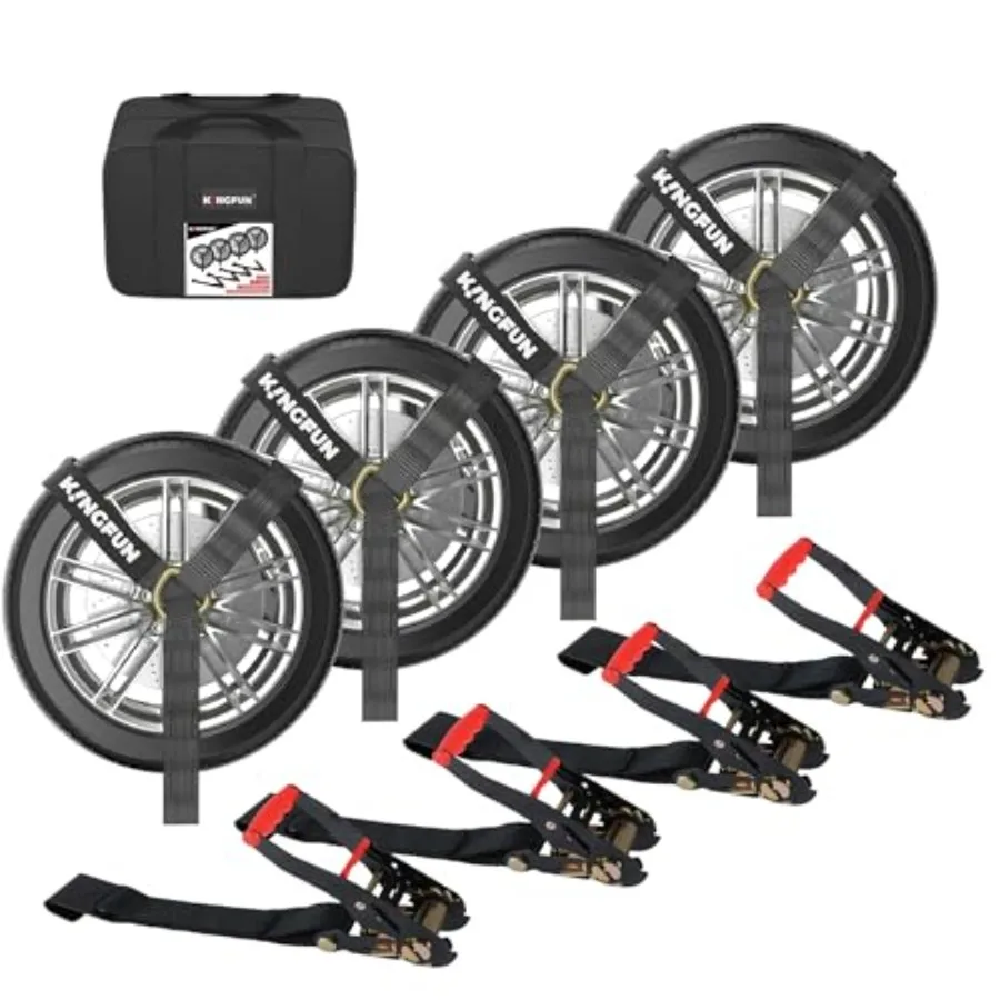Car Tie Down Straps for Trailers 4 Pack Heavy Duty 2" x 120" Trailer Tire Straps with 3333 lbs Safe Working Load Over The Wheel
Car Tie Down Straps for Trailers 4 Pack Heavy Duty 2" x 120" Trailer Tire Straps with 3333 lbs Safe Working Load Over The Wheel