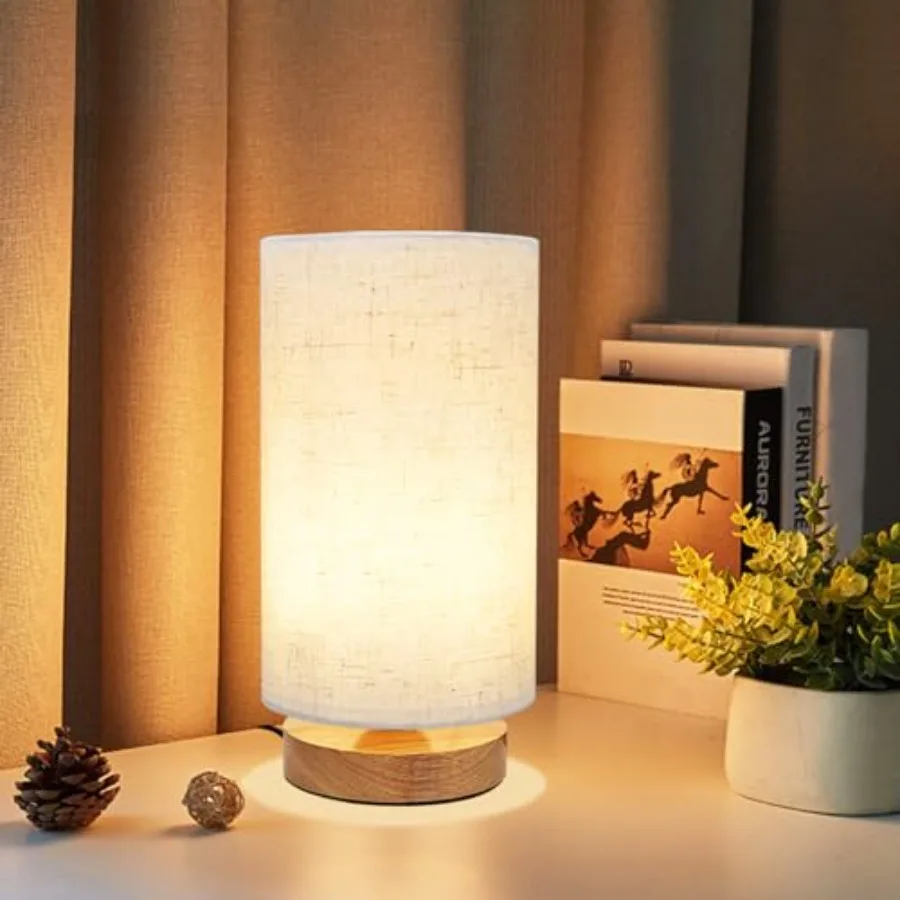 Small Bedside Table Lamp for Bedroom, Minimalist Wood Base and Round Fabric Shade, Mini Cute Cozy Warm White Nightstand Boho La
Small Bedside Table Lamp for Bedroom, Minimalist Wood Base and Round Fabric Shade, Mini Cute Cozy Warm White Nightstand Boho La