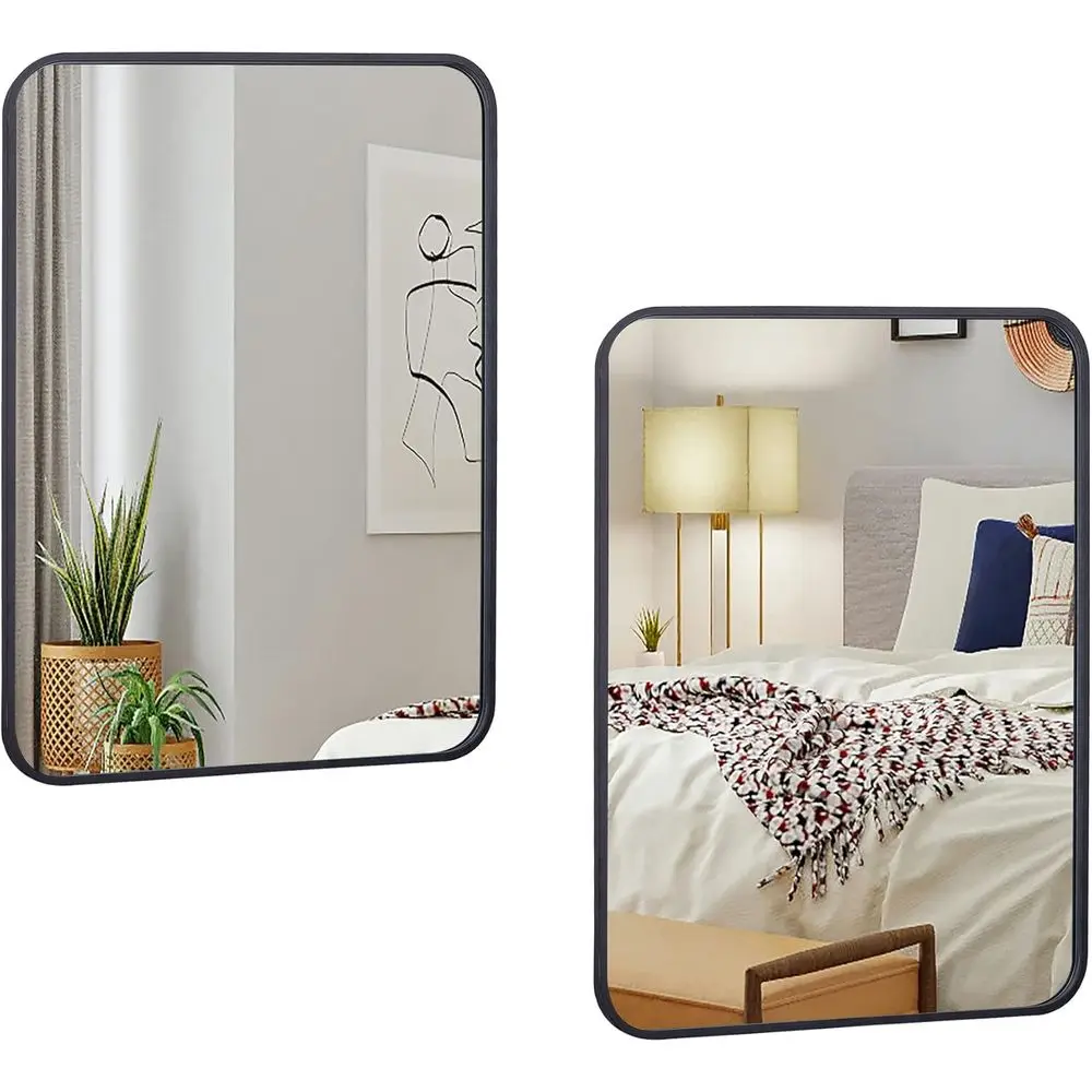 Зеркало настенное черное 22x30 дюймов, в раме из нержавеющей стали, для прихожих и ванных комнат, с закругленными краями
Зеркало настенное черное 22x30 дюймов, в раме из нержавеющей стали, для прихожих и ванных комнат, с закругленными краями