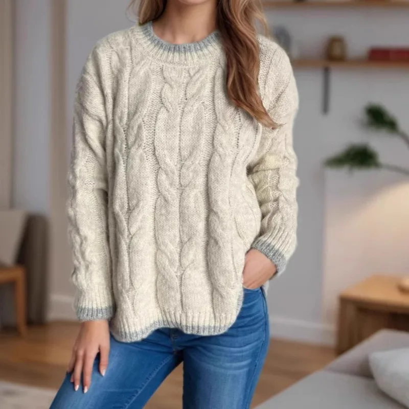 Fall-Winter 2025 New Women's Knitwear Sweater Crewneck Casual Patchwork Padded Pullover
Fall-Winter 2025 New Women's Knitwear Sweater Crewneck Casual Patchwork Padded Pullover