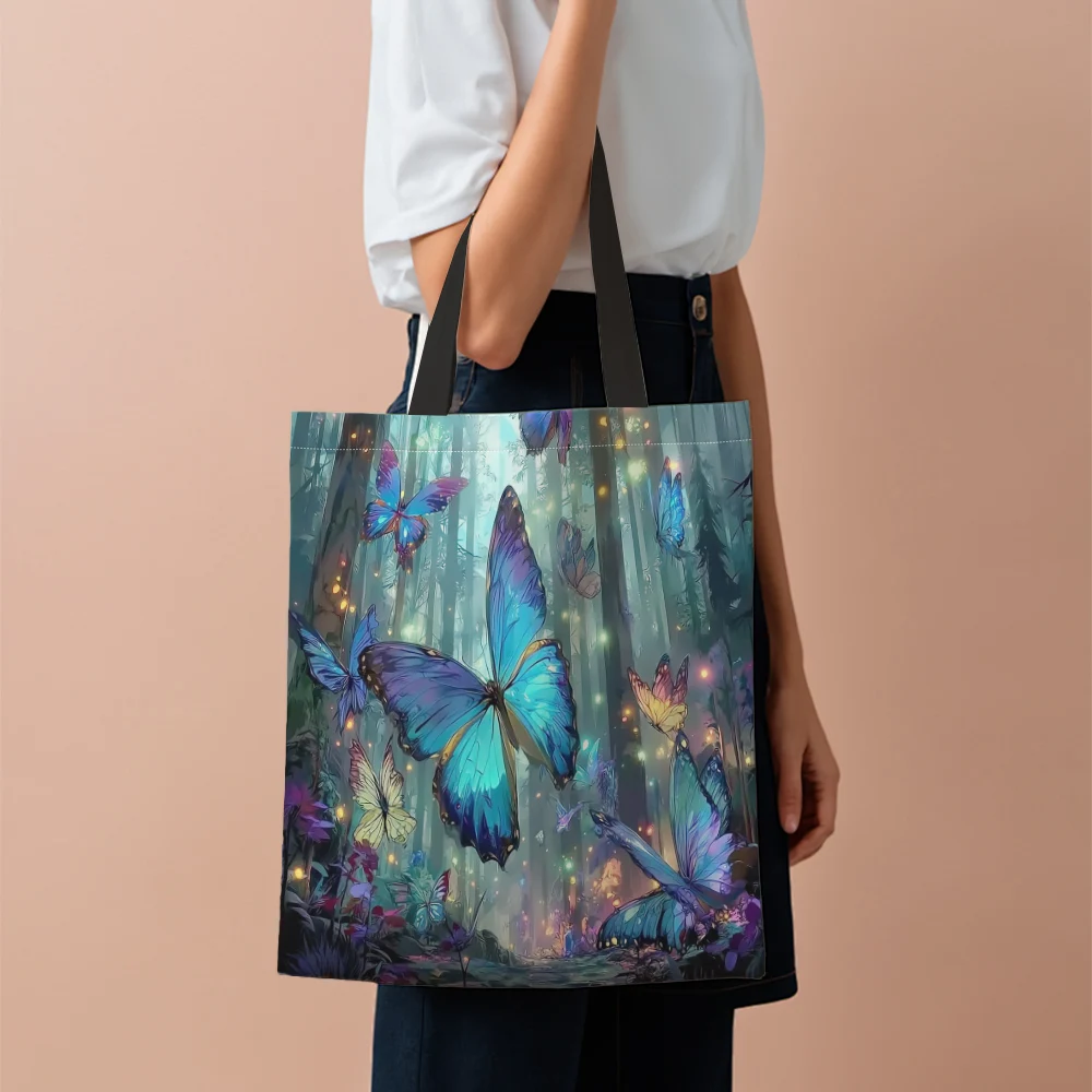 1pc, Universal shopping bag Blue Forest Butterfly 100% polyester Valentine's Day Use for Suitable for schools, grocery stores,
1pc, Universal shopping bag Blue Forest Butterfly 100% polyester Valentine's Day Use for Suitable for schools, grocery stores,