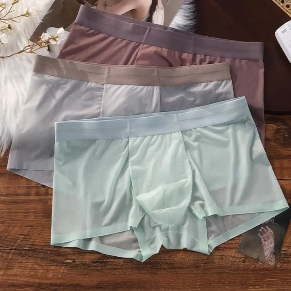 Comfortable Solid Color Men's Boxer Briefs Ultra-thin Cool Feeling Ice Silk Boxers Quick Dry Lingerie Underwear for Men Daily
Comfortable Solid Color Men's Boxer Briefs Ultra-thin Cool Feeling Ice Silk Boxers Quick Dry Lingerie Underwear for Men Daily