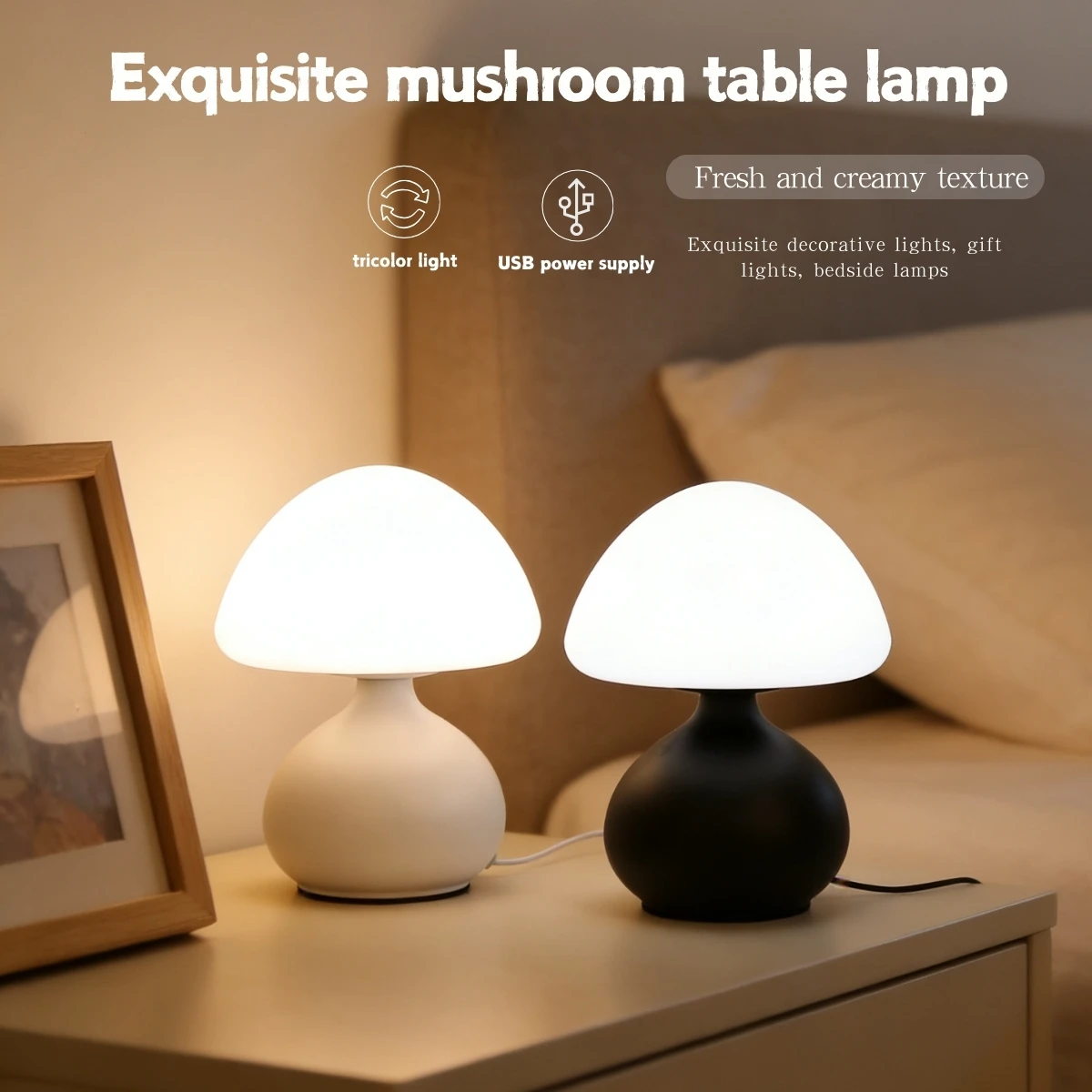 USB powered mushroom table lamp, ambient light, bedroom modern simple and atmospheric table lamp, small night light, decorative
USB powered mushroom table lamp, ambient light, bedroom modern simple and atmospheric table lamp, small night light, decorative