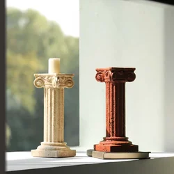 Antique Roman Column Candle Holder Vintage Travertine Greek Style Pillar Candlestick Table Decoration Antique Roman Column Candle Holder Vintage Travertine Greek Style Pillar Candlestick Table Decoration