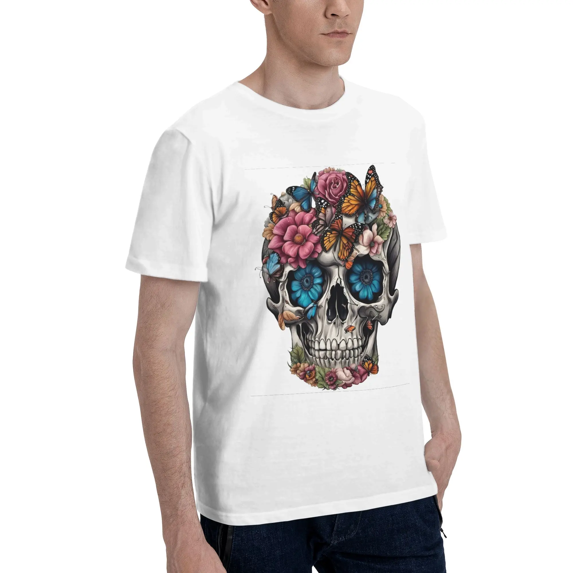 Floral Sugar Skull Men T-Shirt Oversized T Shirts Men's Round Neck Cotton Tees Short Summer Male
Floral Sugar Skull Men T-Shirt Oversized T Shirts Men's Round Neck Cotton Tees Short Summer Male