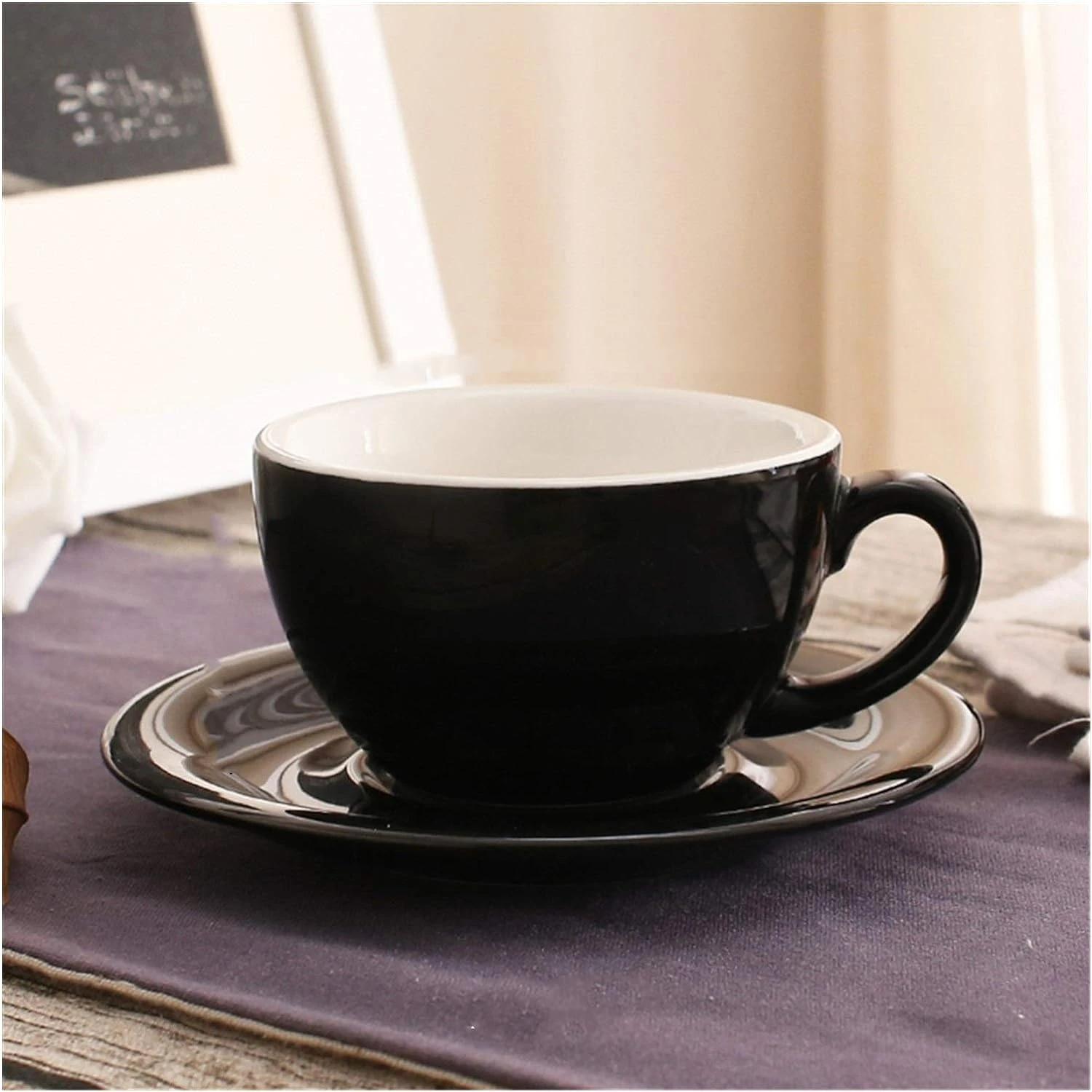 Various vibrant and stylish wide mouth glazed ceramic espresso cup and saucer set in exquisite thick cappuccino coffee cup - col
Various vibrant and stylish wide mouth glazed ceramic espresso cup and saucer set in exquisite thick cappuccino coffee cup - col