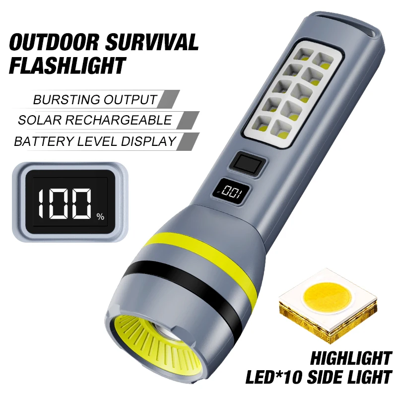Фонарик, черная технология на солнечной энергии, прожектор для туристического кемпинга, сильный свет, перезаряжаемый, сверхдлительный режим ожидания, мульти
Фонарик, черная технология на солнечной энергии, прожектор для туристического кемпинга, сильный свет, перезаряжаемый, сверхдлительный режим ожидания, мульти