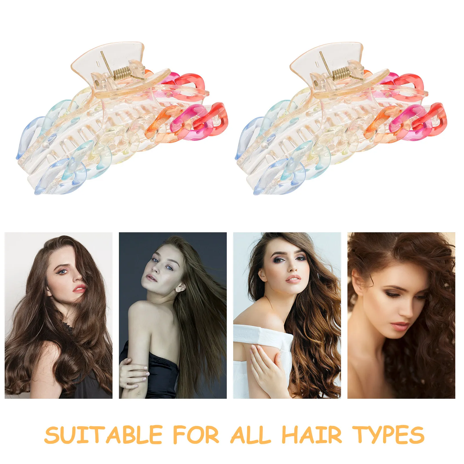 2Pcs Hair Claw Clamp Colorful Acrylic French Design Non-Slip Banana Barrette Clips Thick Curl Hair Accessories Stylish Daily Use
2Pcs Hair Claw Clamp Colorful Acrylic French Design Non-Slip Banana Barrette Clips Thick Curl Hair Accessories Stylish Daily Use