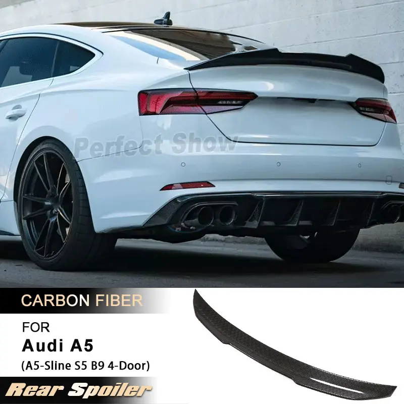 Автомобильный задний спойлер багажника, крылья для Audi A5 A5-Sline S5 B9, 4-дверный, 2017-2020, гоночный задний спойлер, крыло багажника, губа, полностью углеродное волокно 
Автомобильный задний спойлер багажника, крылья для Audi A5 A5-Sline S5 B9, 4-дверный, 2017-2020, гоночный задний спойлер, крыло багажника, губа, полностью углеродное волокно