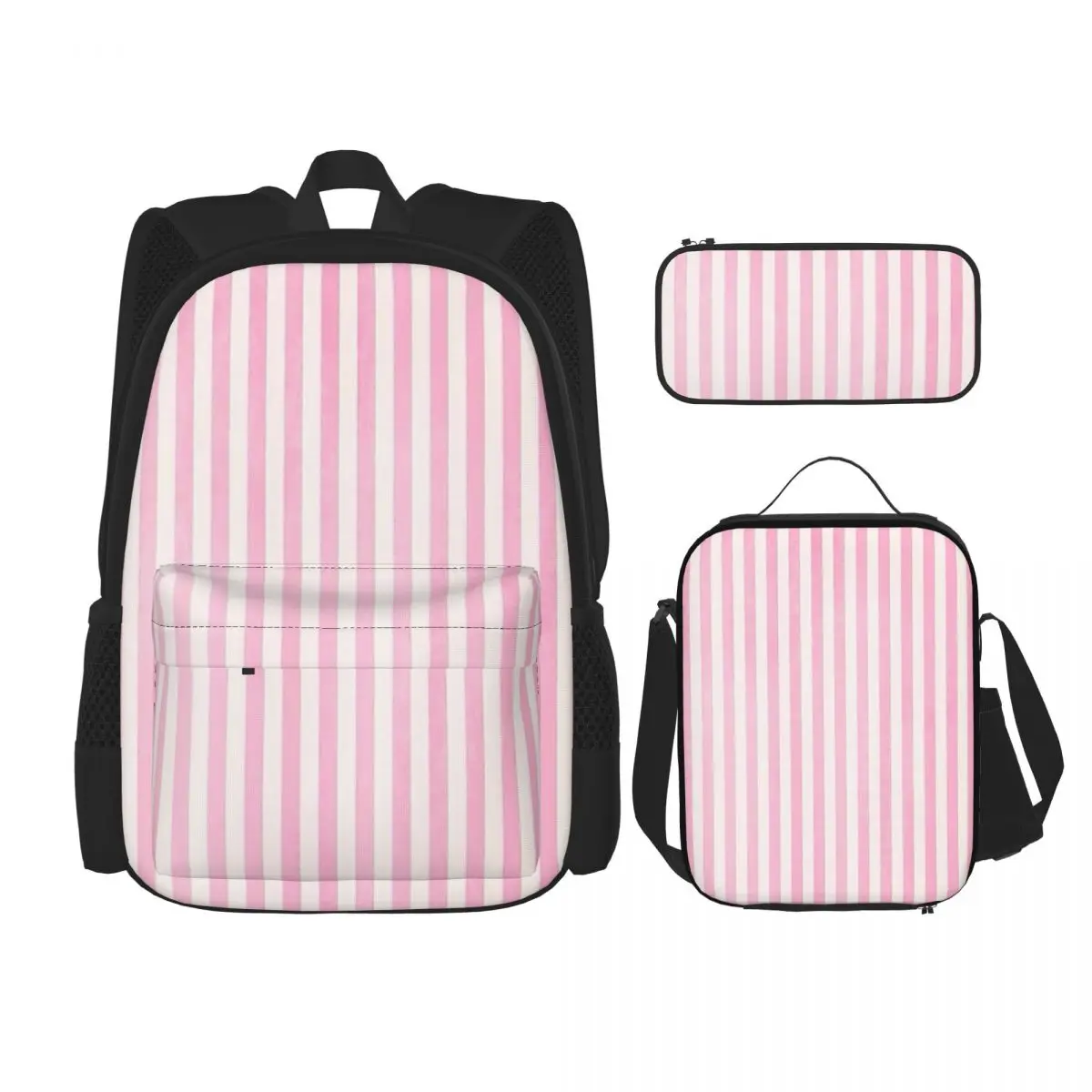 Pale Pink White Stripes Backpacks Students Bookbag School Bags Rucksack Lunch Bag Pen Bag Three-Piece Set
Pale Pink White Stripes Backpacks Students Bookbag School Bags Rucksack Lunch Bag Pen Bag Three-Piece Set