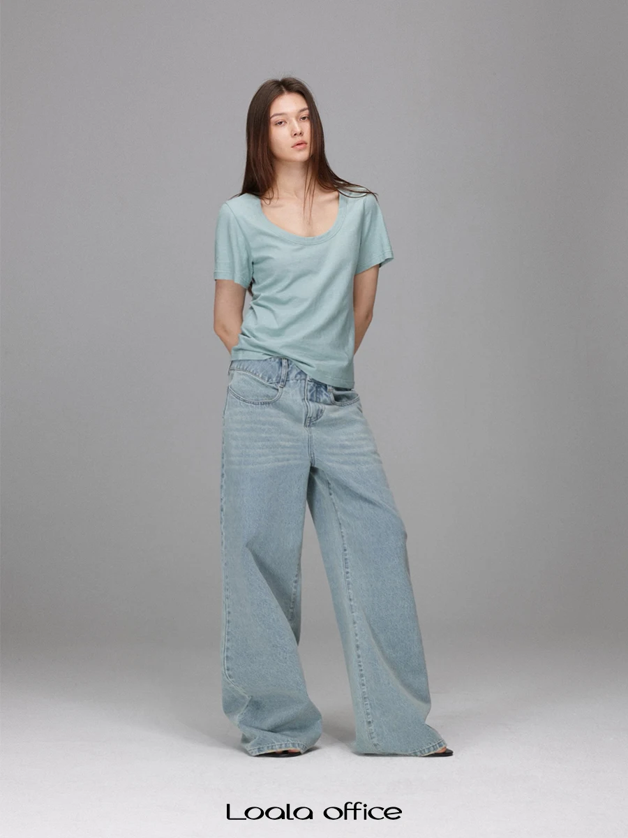 Loala Office Asymmetric Twist Loose Leg Jeans Casual High Waist Long Pants Women's Spring Fashion Wide Leg Jeans
Loala Office Asymmetric Twist Loose Leg Jeans Casual High Waist Long Pants Women's Spring Fashion Wide Leg Jeans