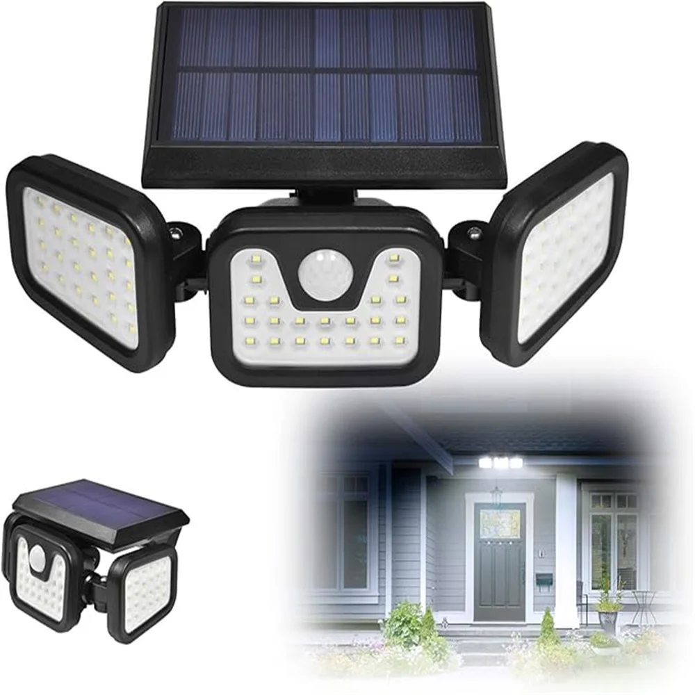 3-Head Solar Motion Sensor Light — Ultra-Bright Outdoor Wall Light & Floodlight
3-Head Solar Motion Sensor Light — Ultra-Bright Outdoor Wall Light & Floodlight