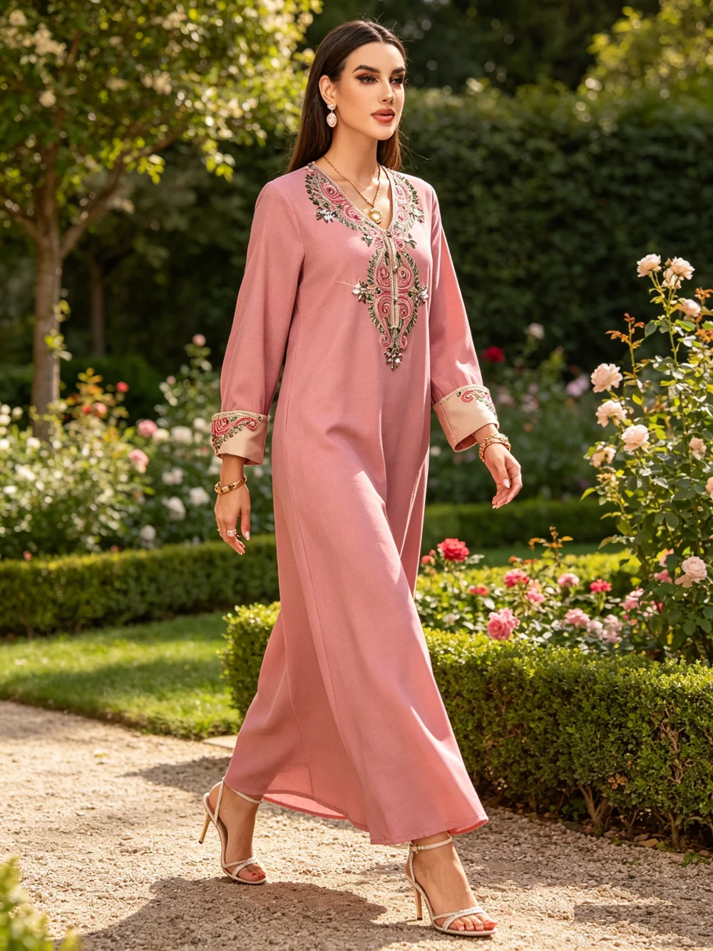 Islamic Clothing Luxury Rhinestone Embroidery Dress Jalabiya Abaya Dubai Turkey Kaftan Morocco Caftan Kebaya Djellaba For Women
Islamic Clothing Luxury Rhinestone Embroidery Dress Jalabiya Abaya Dubai Turkey Kaftan Morocco Caftan Kebaya Djellaba For Women