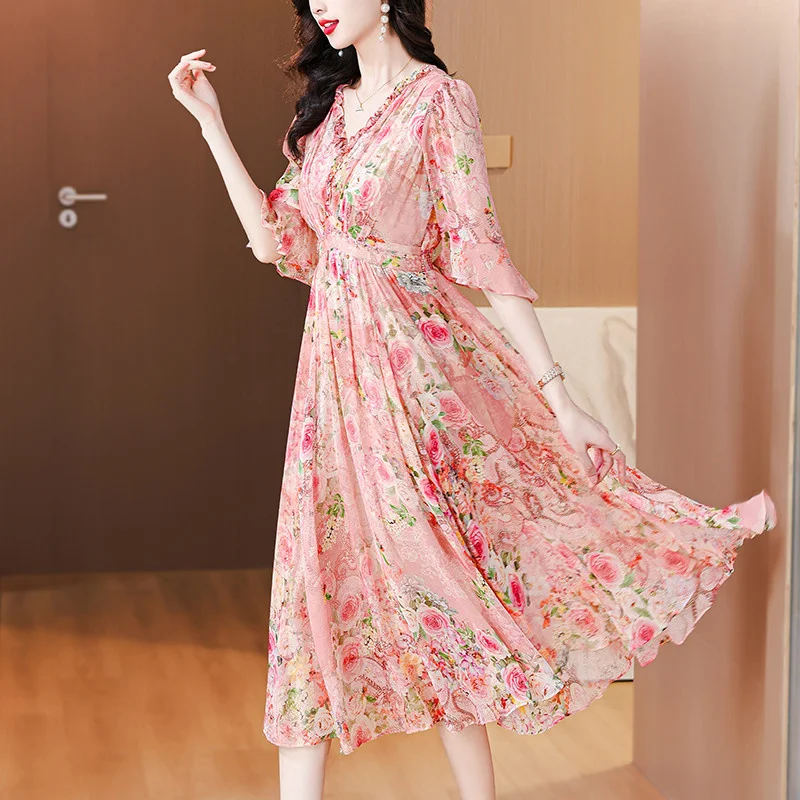 2025 Women's Summer Dress New Fashion V-neck Printed Bohemian Dress Slim and Elegant Women's Party Dresses Vestidos Clothing
2025 Women's Summer Dress New Fashion V-neck Printed Bohemian Dress Slim and Elegant Women's Party Dresses Vestidos Clothing