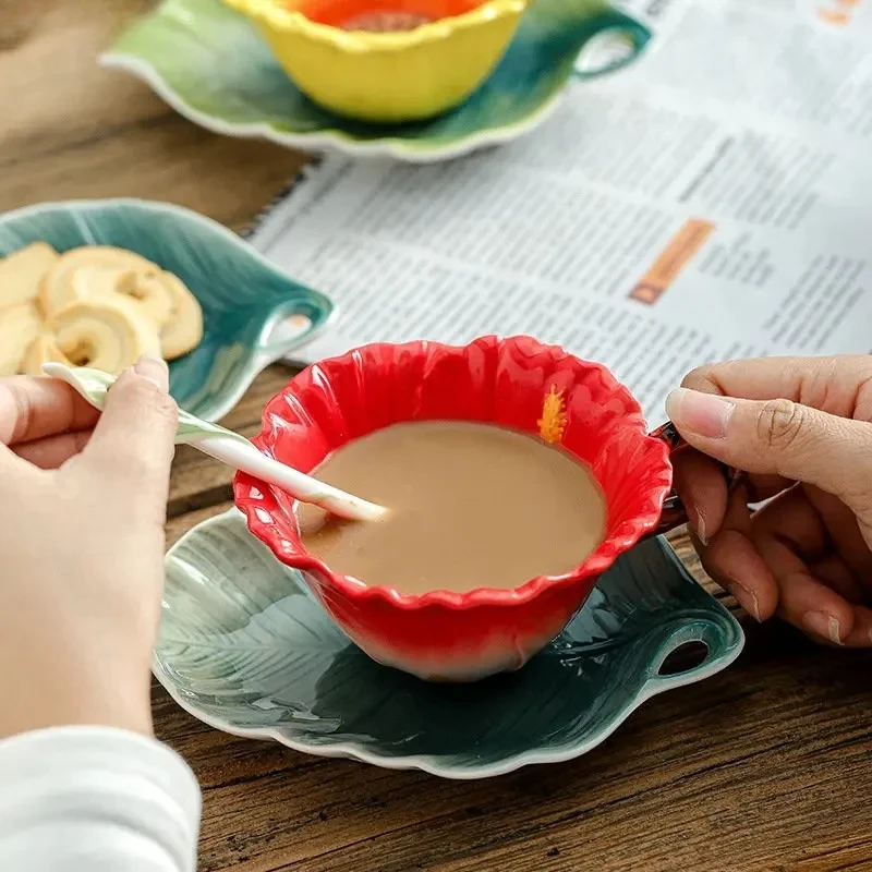 Creative Flower Mug European Couple Afternoon Tea Coffee Cup Saucer Set Home Office Ceramic Tea Cup Drinking Set Wedding Gift
Creative Flower Mug European Couple Afternoon Tea Coffee Cup Saucer Set Home Office Ceramic Tea Cup Drinking Set Wedding Gift