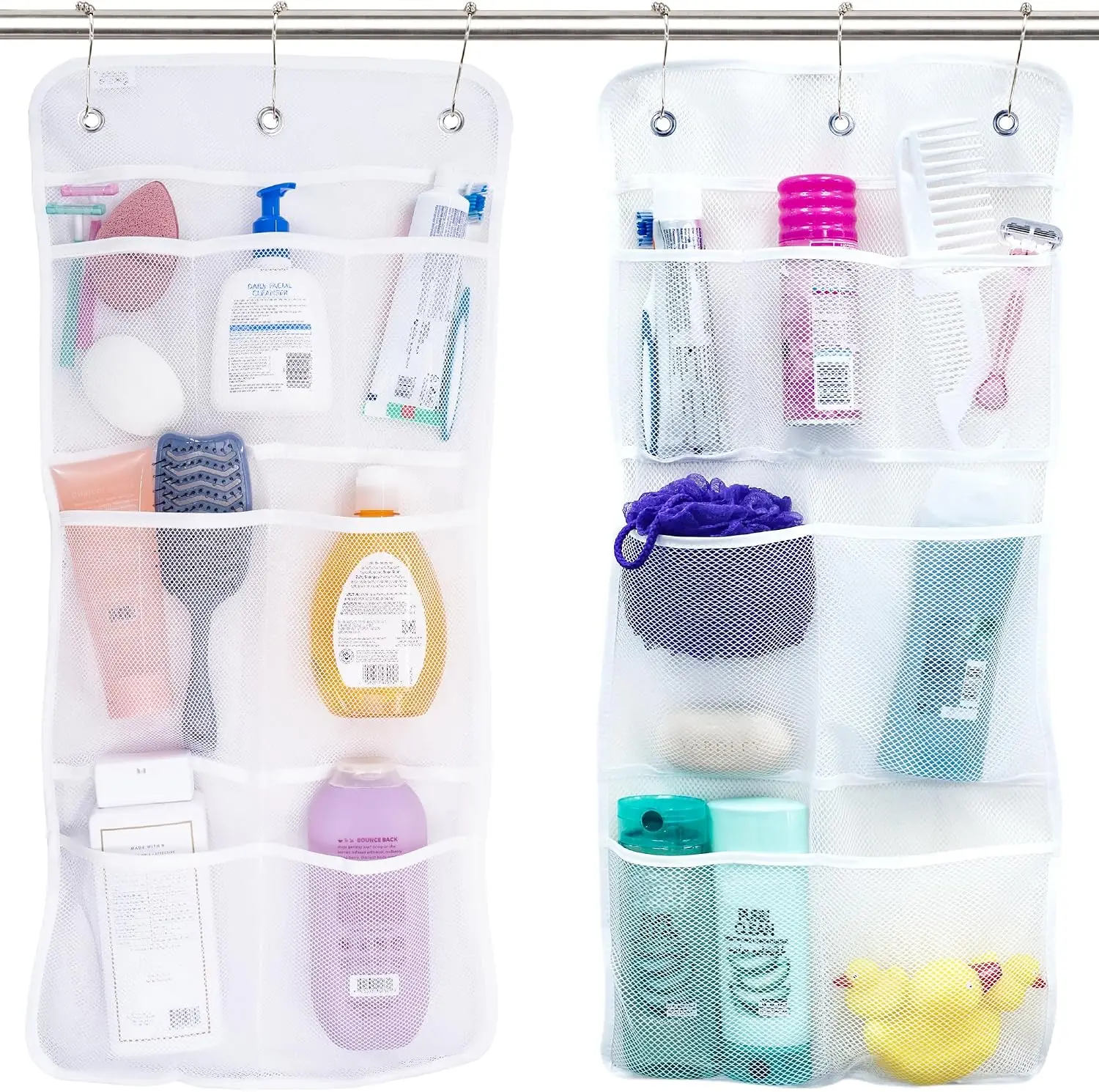2 Pack Hanging Shower Caddy, 7 Mesh Pockets for Shampoo & Soap, Quick Drying, White
2 Pack Hanging Shower Caddy, 7 Mesh Pockets for Shampoo & Soap, Quick Drying, White