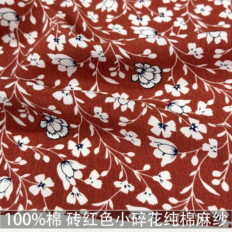 2Meters 100% Cotton Brick Red Small Floral Cotton Anti-wrinkle Drape Shirt Dress Cotton Fabric Spring and Summer
2Meters 100% Cotton Brick Red Small Floral Cotton Anti-wrinkle Drape Shirt Dress Cotton Fabric Spring and Summer