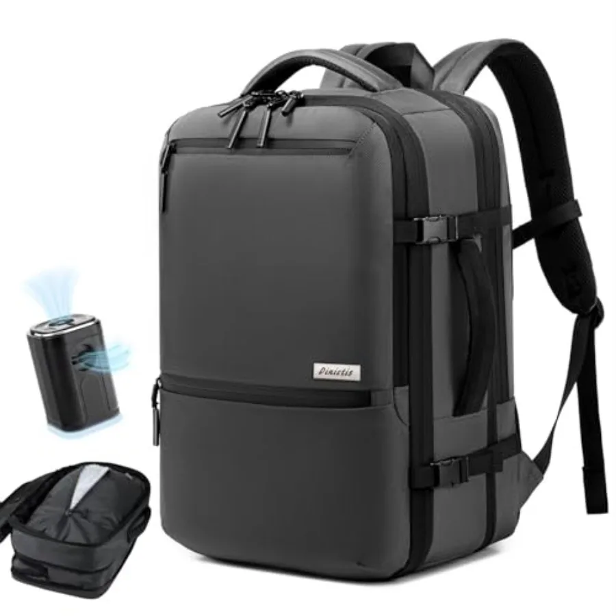 Vacuum Seal Backpack 60L with Pump, Expandable Backpack with Vacuum Compression fits 17 inch Laptop, Water Resistant Carry On S
Vacuum Seal Backpack 60L with Pump, Expandable Backpack with Vacuum Compression fits 17 inch Laptop, Water Resistant Carry On S