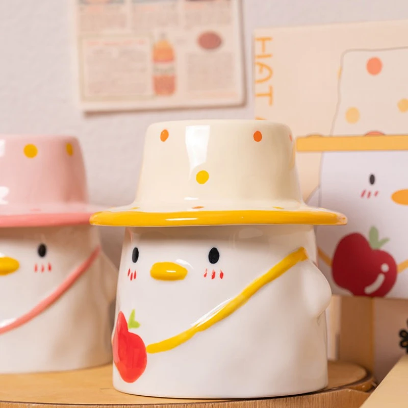 Cartoon Cute Duck Ceramic Mug with High Appearance Lid Coffee Cup Creative Home Juice Beverage Couple Cup Unique Holiday Gift
Cartoon Cute Duck Ceramic Mug with High Appearance Lid Coffee Cup Creative Home Juice Beverage Couple Cup Unique Holiday Gift