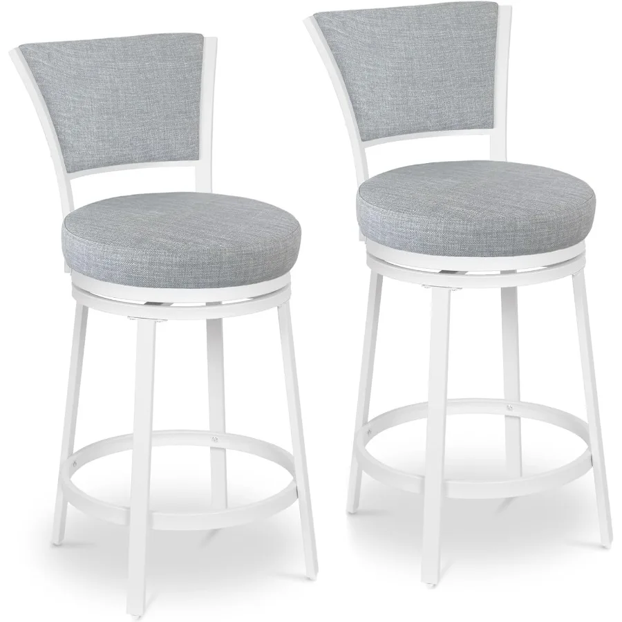 Барные стулья Набор барных стульев высотой стойки из 2 круглых вращающихся барных стульев из льняной ткани диаметром 25 дюймов со спинкой, современная мягкая стойка
Барные стулья Набор барных стульев высотой стойки из 2 круглых вращающихся барных стульев из льняной ткани диаметром 25 дюймов со спинкой, современная мягкая стойка