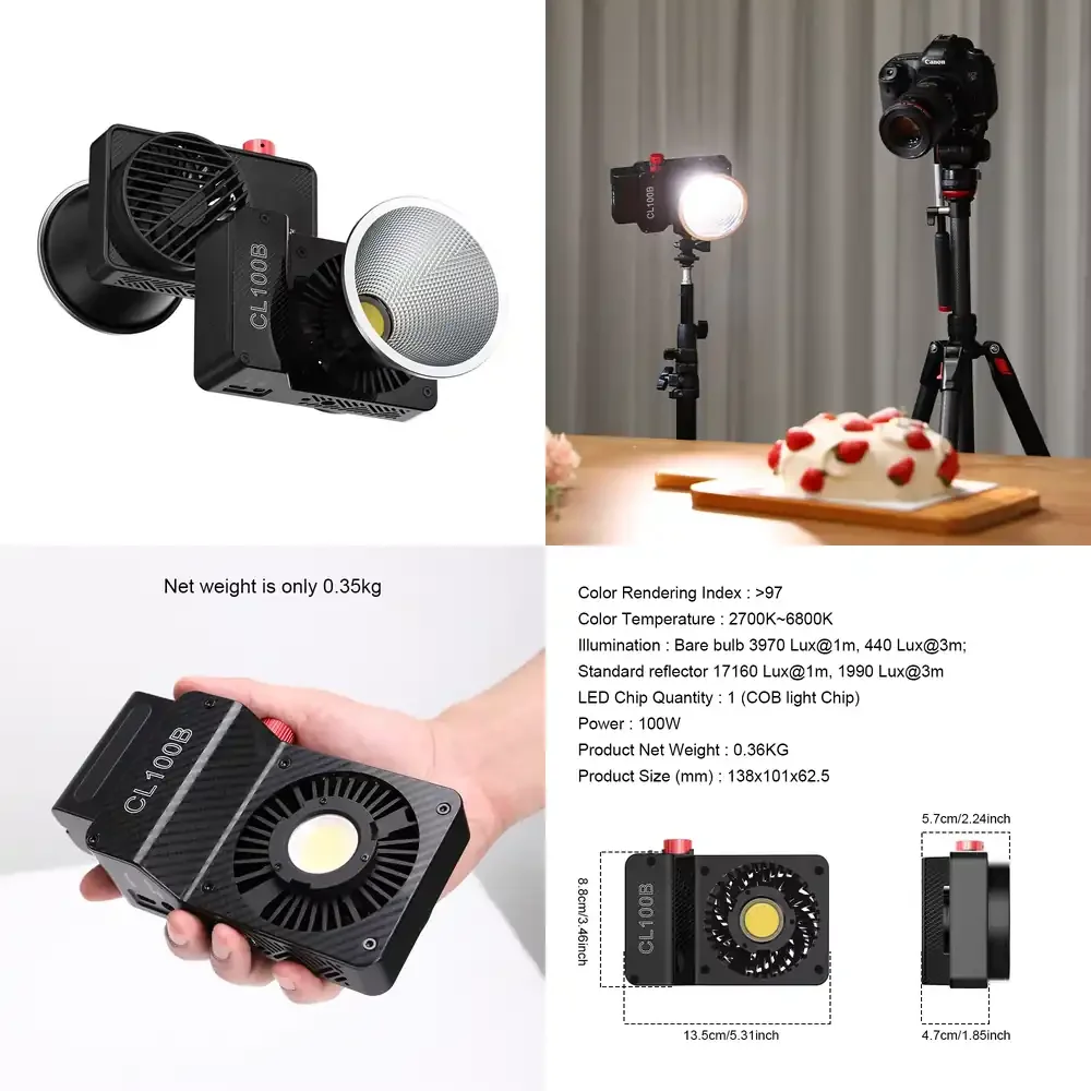 GVM CL100B 100W LED Video Light | 2700K-6800K Professional Photography Lighting
GVM CL100B 100W LED Video Light | 2700K-6800K Professional Photography Lighting