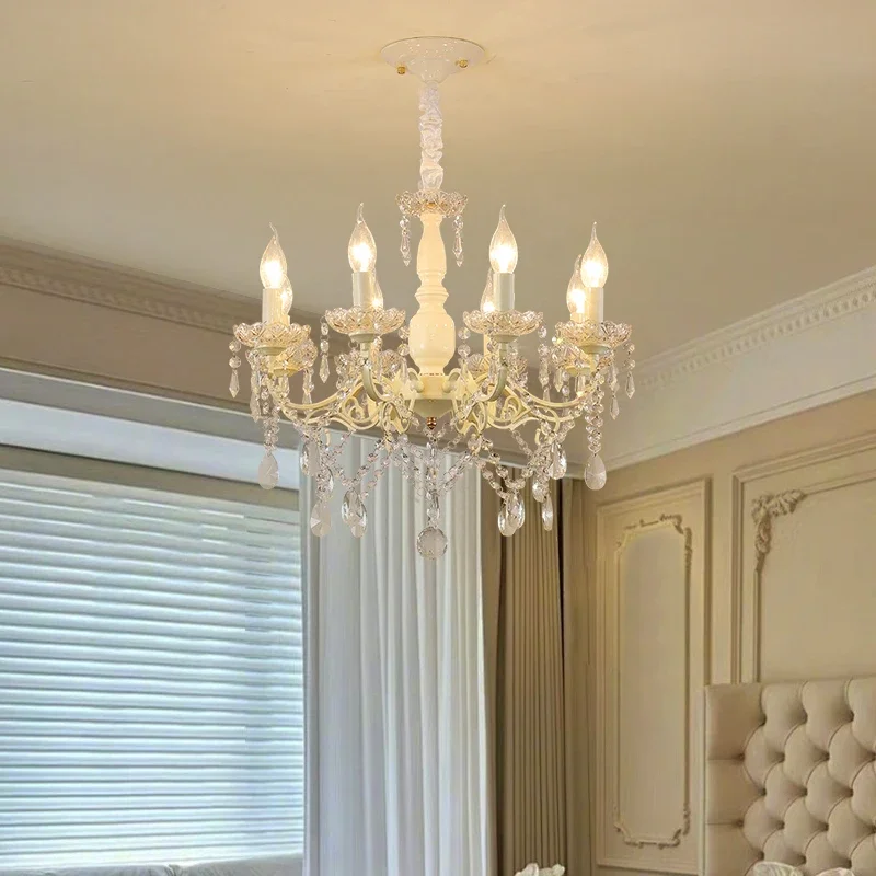 Vintage White Metal Chandelier with Crystal Pendants Decoration for Home Living Room Kitchen Bedroom Restaurant Bar Lights
Vintage White Metal Chandelier with Crystal Pendants Decoration for Home Living Room Kitchen Bedroom Restaurant Bar Lights