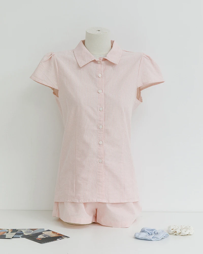Pink Buttons Blouse T-shirt Short Sets Women Slim Short Sleeve Tees+Straight Sweatshorts Sweet Cute Home Pajama 2 Piece Outfits
Pink Buttons Blouse T-shirt Short Sets Women Slim Short Sleeve Tees+Straight Sweatshorts Sweet Cute Home Pajama 2 Piece Outfits