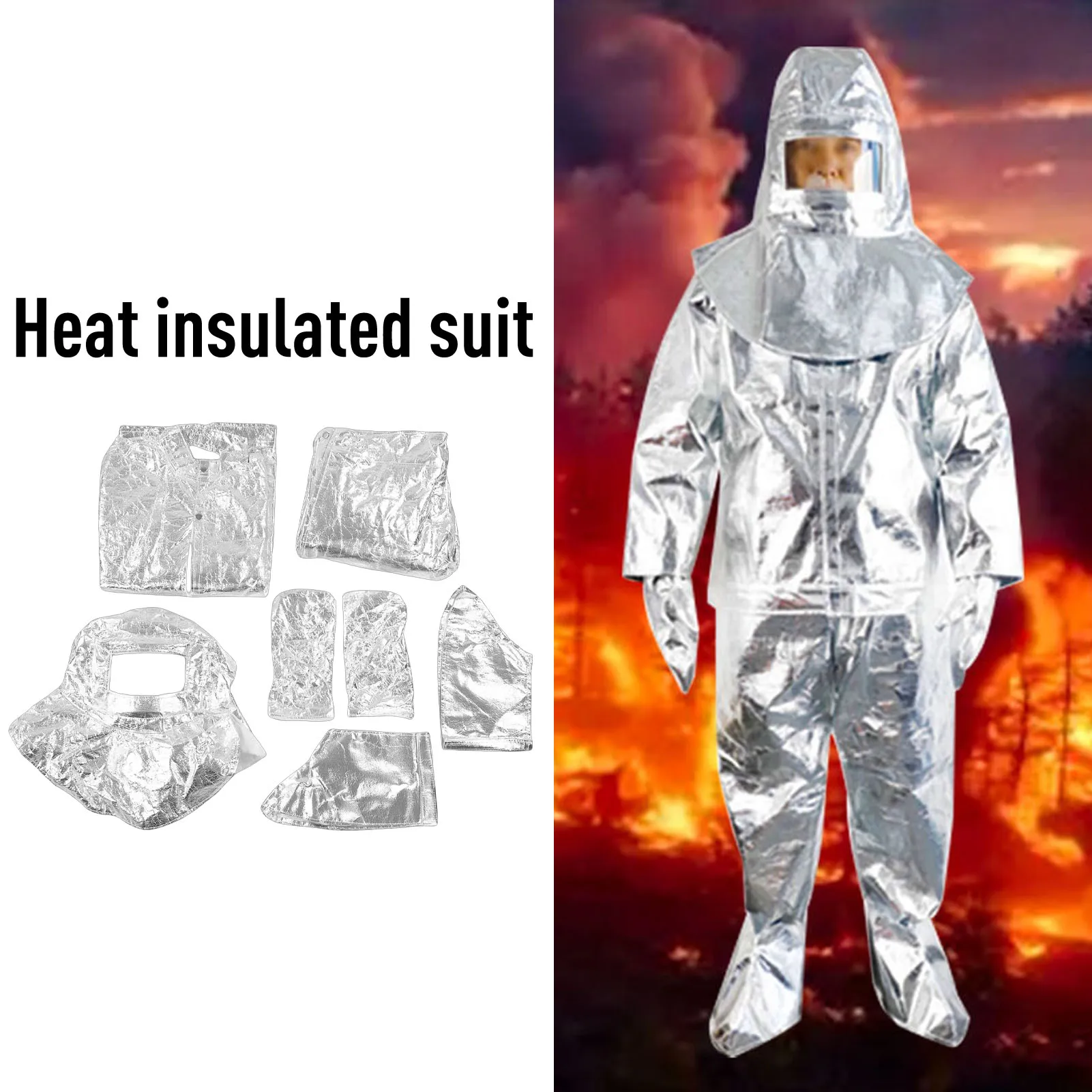 Heat Insulated Suit Anti Thermal Radiant 1000-1200℃ Fireproof High Temperature Proof Aluminized Clothes Split
Heat Insulated Suit Anti Thermal Radiant 1000-1200℃ Fireproof High Temperature Proof Aluminized Clothes Split