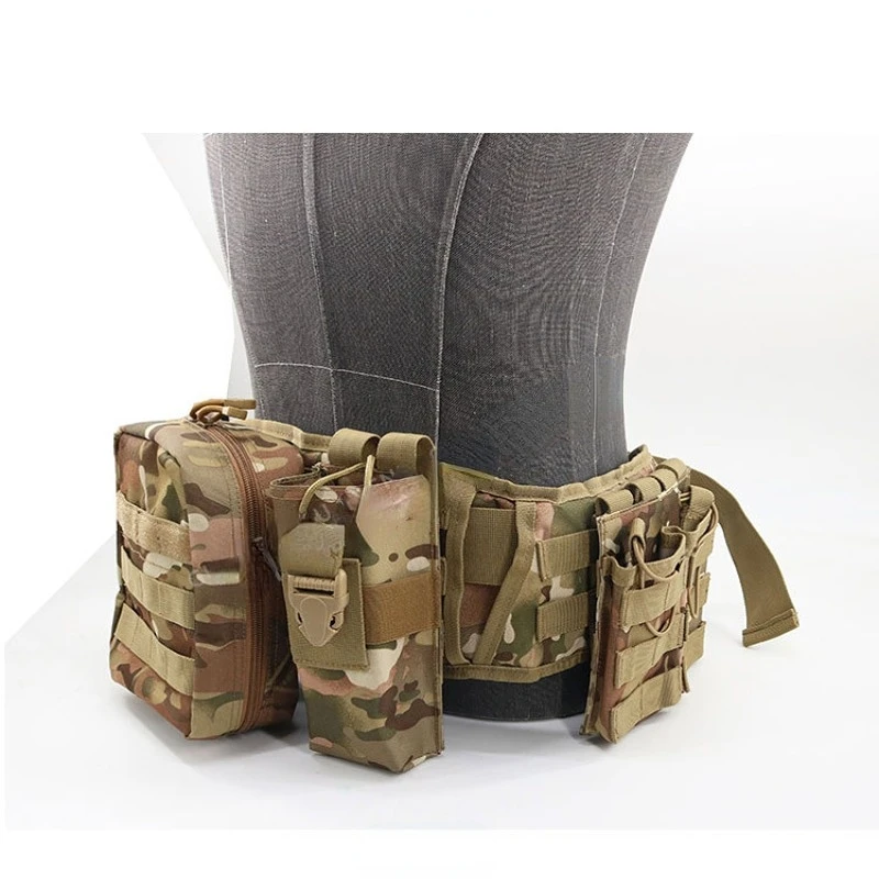 Многофункциональный тактический поясной набор с камуфляжным рисунком: сумка для хранения Molle, медицинская сумка, двойная сумка для магазинов, сумка для рации, съемный комплект
Многофункциональный тактический поясной набор с камуфляжным рисунком: сумка для хранения Molle, медицинская сумка, двойная сумка для магазинов, сумка для рации, съемный комплект
