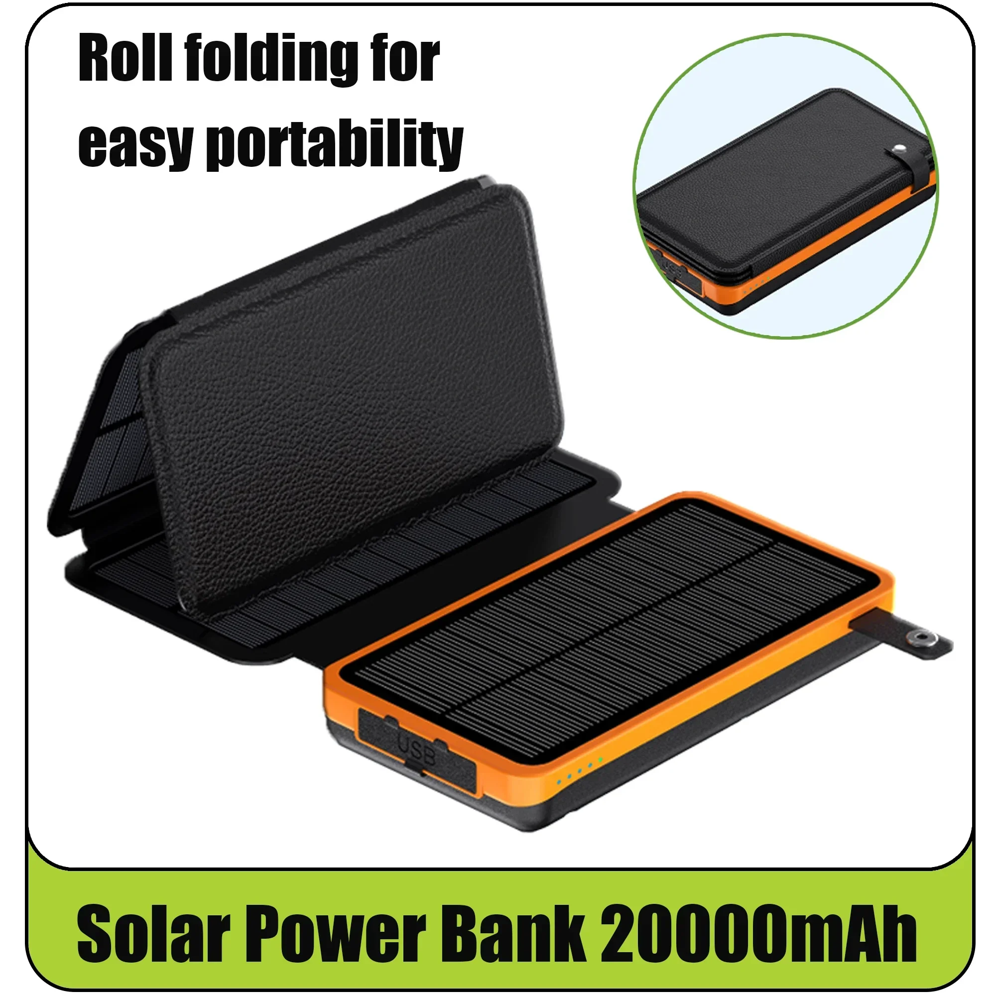 New Folding solar panel power bank 20000, supports fast charging, sufficient capacity, LED emergency light suitable for travel
New Folding solar panel power bank 20000, supports fast charging, sufficient capacity, LED emergency light suitable for travel