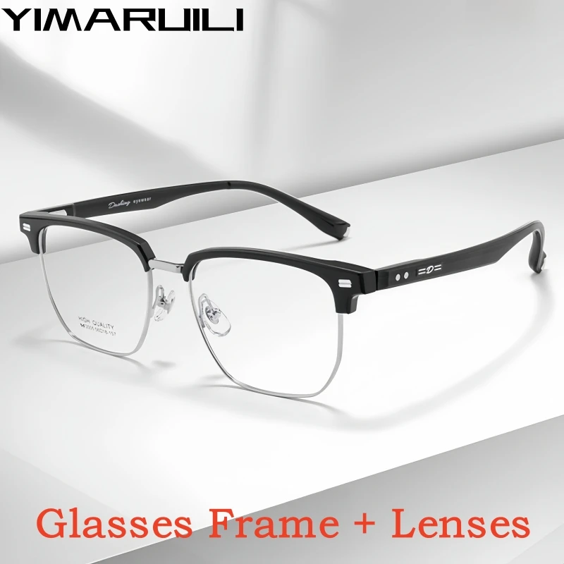 YIMARUILI Men's Optical Prescription Glasses Anti-Blue Light Photochromic Eyewear Retro Fashion Big Size Eyeglasses BD3005ZM 150
YIMARUILI Men's Optical Prescription Glasses Anti-Blue Light Photochromic Eyewear Retro Fashion Big Size Eyeglasses BD3005ZM 150