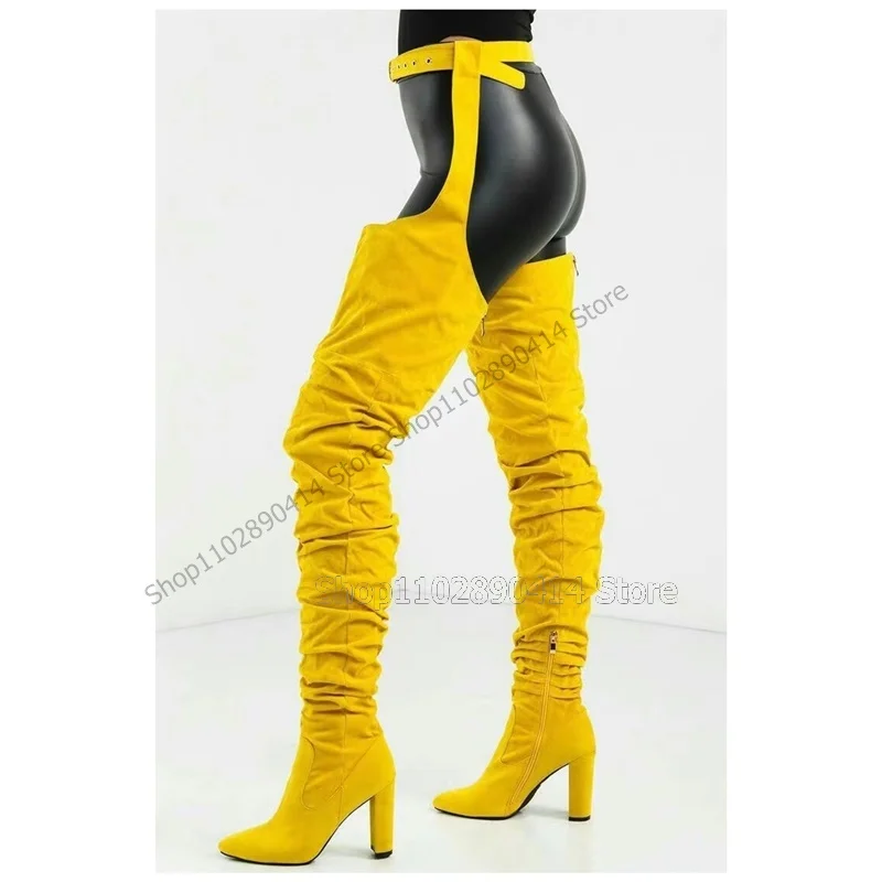 Multi Colors Belt Fastener Decor Pointy Toe Boots Thigh High Women Shoes Chunky High Heels Fashion Sexy 2023 Zapatos Para Mujere
Multi Colors Belt Fastener Decor Pointy Toe Boots Thigh High Women Shoes Chunky High Heels Fashion Sexy 2023 Zapatos Para Mujere