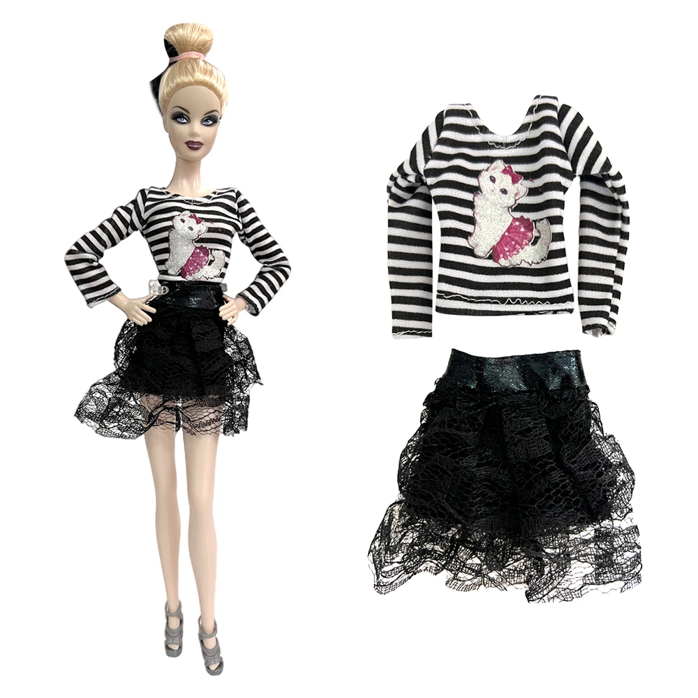 1 Set 1/6 Doll Clothes For BJD Doll Dress Black Shirt Fashion Lace Skirt Clothing For 1/6 BJD Doll Accessories Toy
1 Set 1/6 Doll Clothes For BJD Doll Dress Black Shirt Fashion Lace Skirt Clothing For 1/6 BJD Doll Accessories Toy