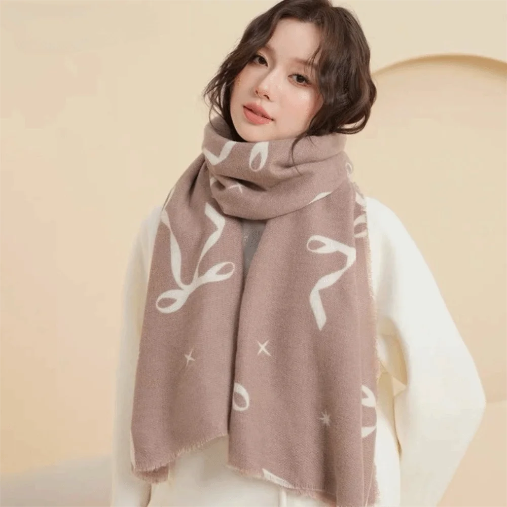 Printed Bow Wool Scarf Thicken Coldproof Winter Cashmere Scarves Long Korean Style Women Cashmere Shawl Coat Accessories
Printed Bow Wool Scarf Thicken Coldproof Winter Cashmere Scarves Long Korean Style Women Cashmere Shawl Coat Accessories